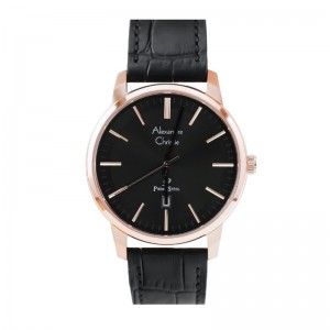 Alexandre Christie AC 1030 Rosegold Black Man Leather MDLRGBA